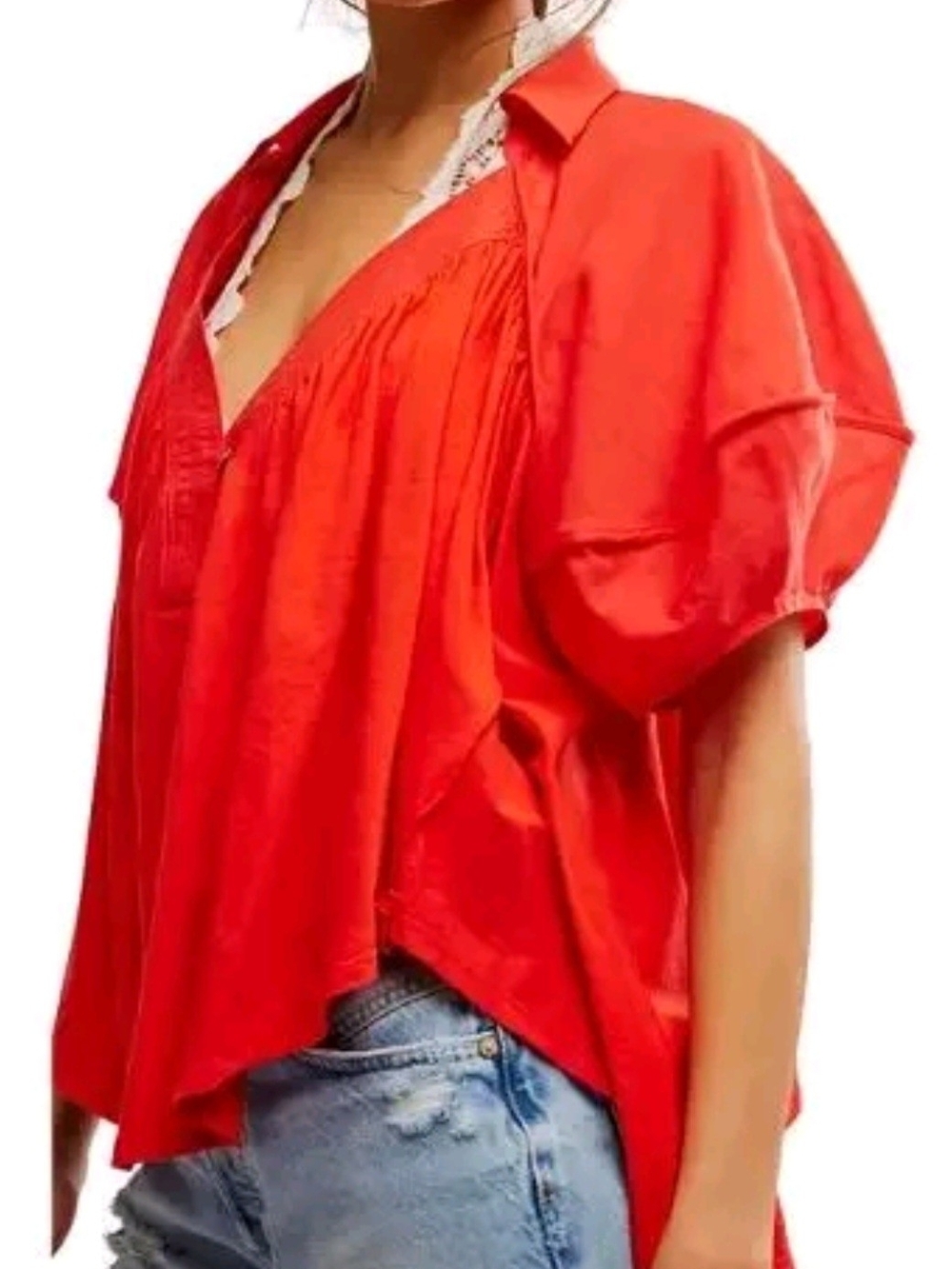 Free People Sunray Babydoll Top Size Small